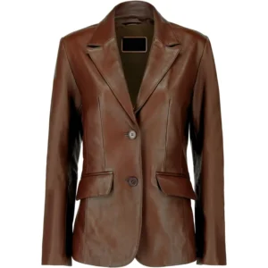 brown-leather-blazer-womens