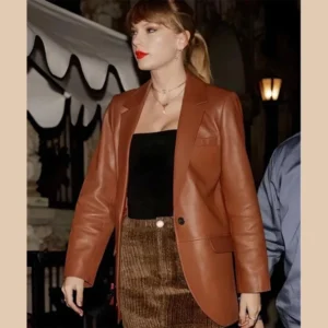 nyc-taylor-swift-brown-leather-blazer