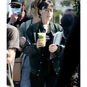 lucy-am-i-ok-green-varsity-jacket