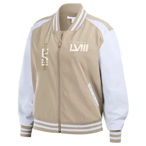erin-andrew-super-bowl-lviii-varsity-jacket