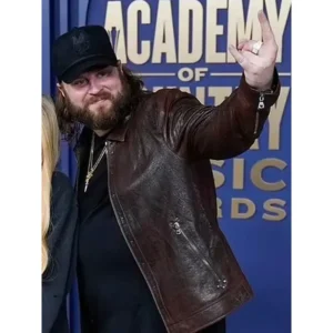 acm-awards-2024-nate-smith-brown-leather-jacket