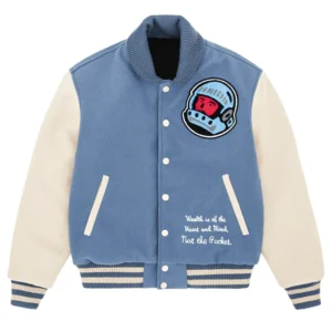 BBC Cafeteria Blue and Off-White Letterman Jacket