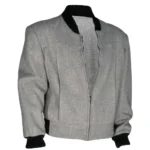 Thomas F Wilson Back To The Future Grey Bomber Jacket