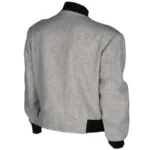 Thomas F Wilson Back To The Future Grey Bomber Jacket