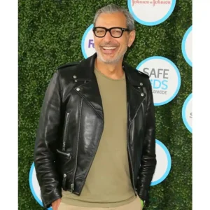 Jeff Goldblum Biker Leather Jacket