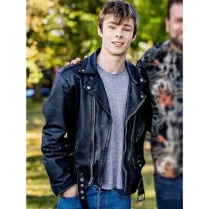 Brave the Dark 2025 Nicholas Hamilton Black Leather Jacket