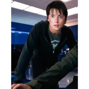 Cleaner 2025 Daisy Ridley Black Hooded Jacket