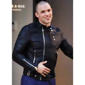Ed Skrein Deadpool Black Leather Jacket