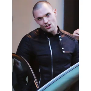 Ed Skrein Deadpool Black Leather Jacket