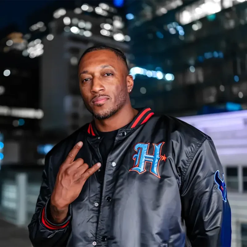 Lecrae Houston Texans Satin Bomber Jacket