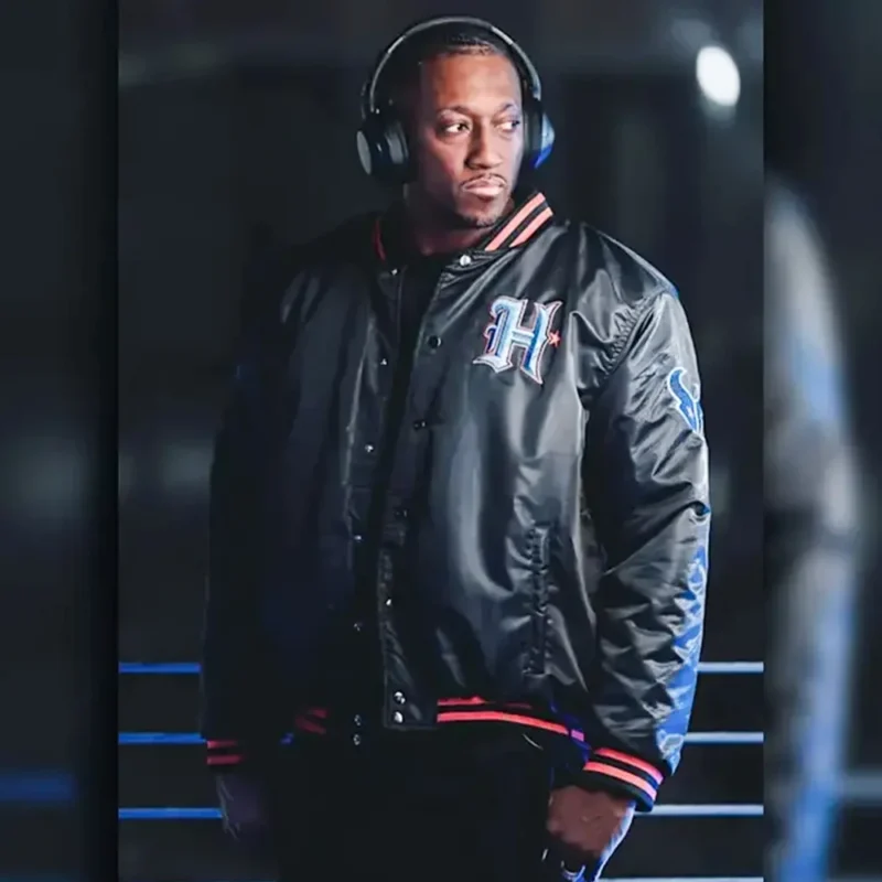 Lecrae Houston Texans Satin Bomber Jacket