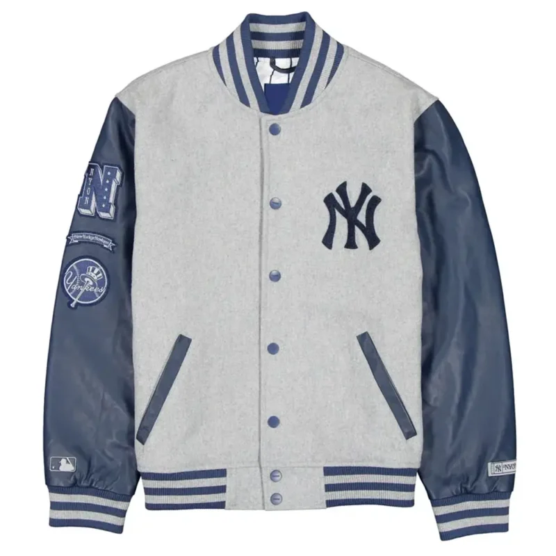 New York or Nowhere Gray Satin Full-Zip Jacket