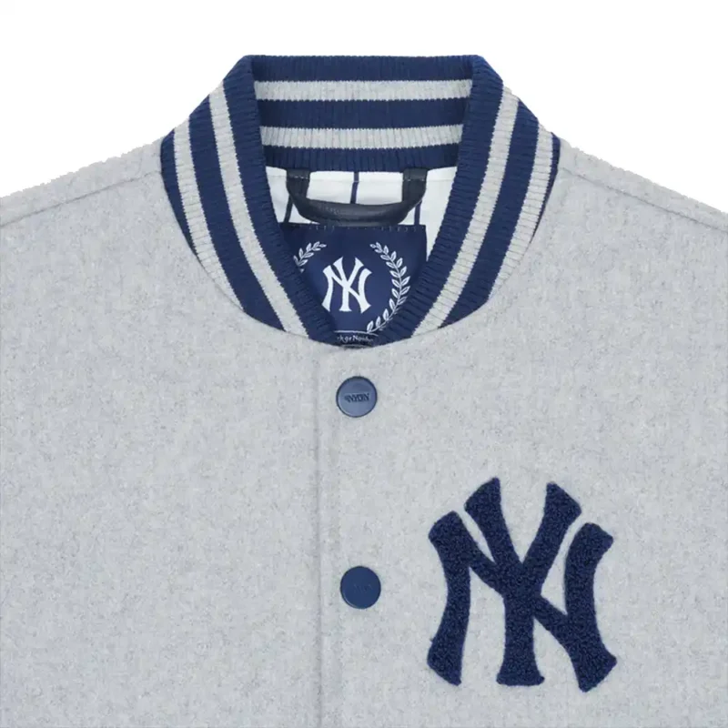 New York or Nowhere Gray Satin Full-Zip Jacket