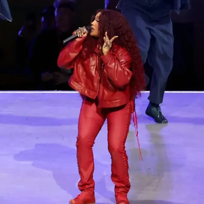 Super Bowl LIX Halftime Show SZA Leather Jacket