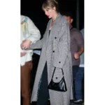 American singer Taylor Swift Street Style Double Breasted Grey Trench Coat American singer Taylor Swift Street Style Double Breasted Grey Trench Coat