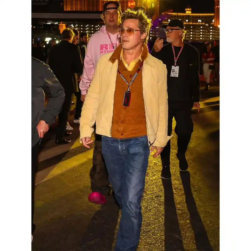 Brad Pitt F1 Grand Prix 2025 Movie Event Sonny Hayes Yellow Cotton Jacket