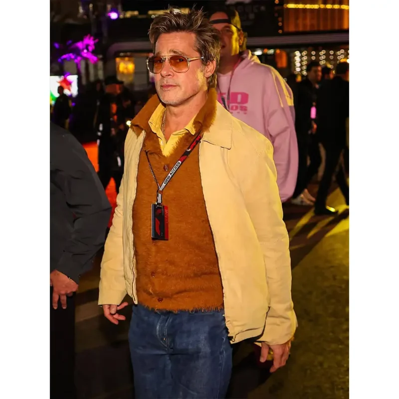 Brad Pitt F1 Grand Prix 2025 Movie Event Sonny Hayes Yellow Cotton Jacket