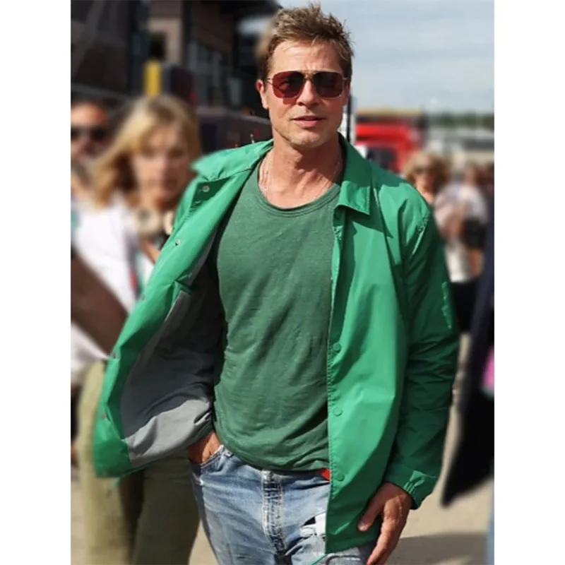 Brad Pitt F1 Grand Prix Movie Sonny Hayes Green Jacket