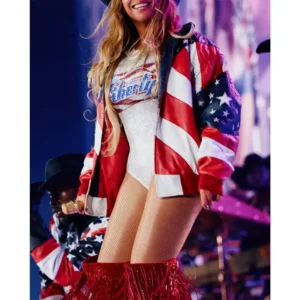 Cowboy Carter Tour Beyonce Michael Hoban American Flag Leather Jacket
