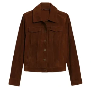 Emily Prentiss Criminal Minds Tv Series S18 Paget Brewster Brown Suede Leather Jacket