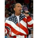 God Bless the USA Song Lee Greenwood American Flag Leather Jacket