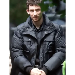 Josh O’Connor Wake Up Dead Man Puffer Jacket