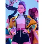 Rumi KPop Demon Hunters 2025 Cropped Yellow Leather Moto Jacket Rumi KPop Demon Hunters 2025 Cropped Yellow Leather Moto Jacket