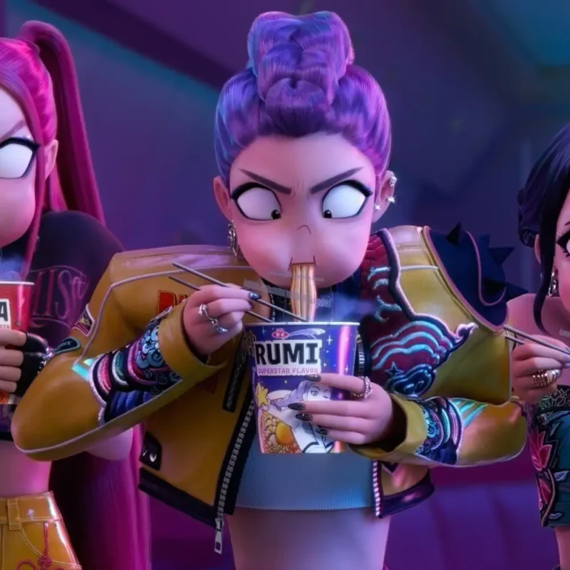 Rumi KPop Demon Hunters 2025 Cropped Yellow Leather Moto Jacket