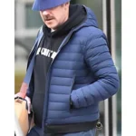 TV Series Ted Lasso Jason Sudeikis Blue Puffer Hooded Jacket