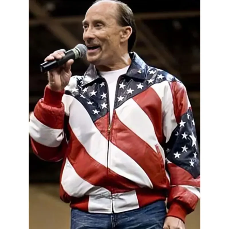 USA Flag Lee Greenwood Leather Jacket