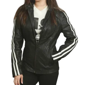 Casual Style Womens Black Moto Jacket