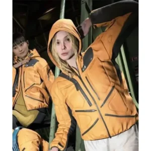 Elle Fanning Death Stranding 2 Orange Jacket